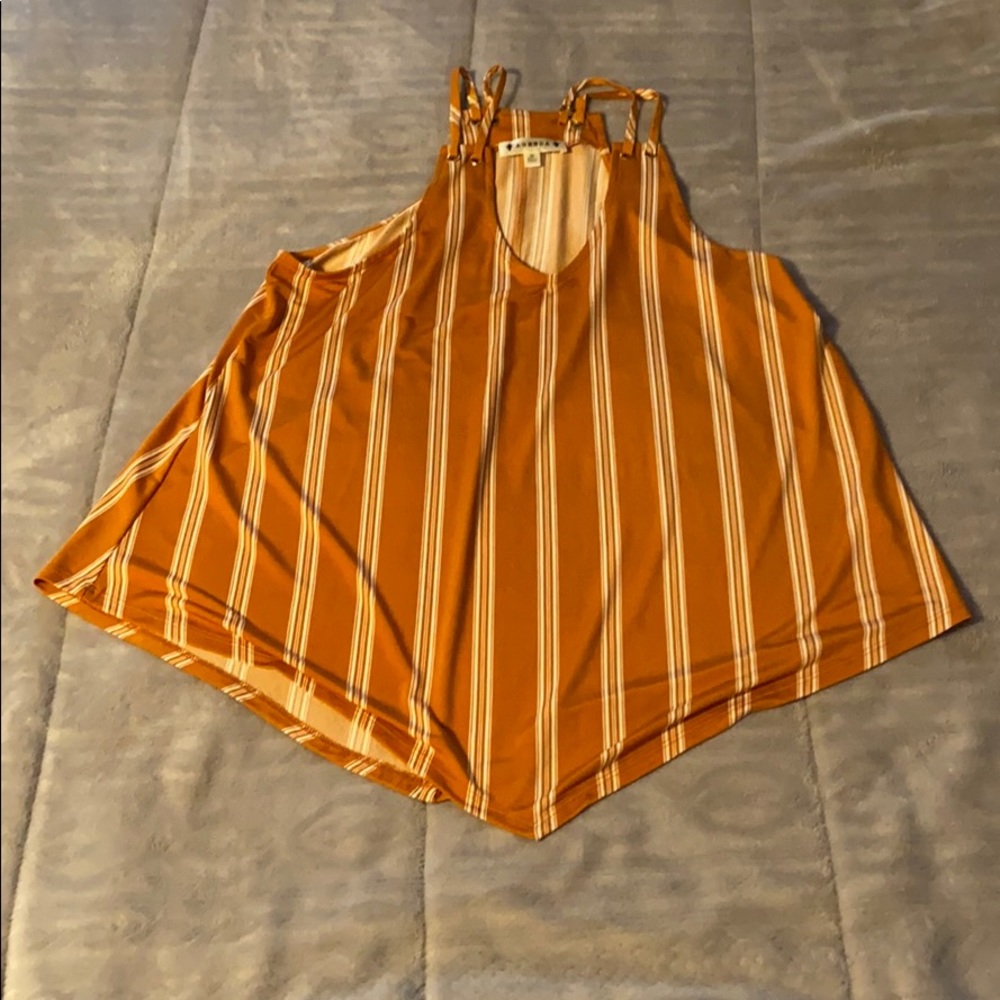 Agenda Mustard Medium Sleeveless Top